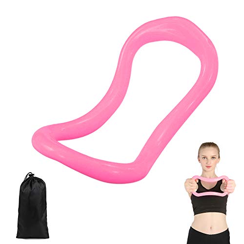 EQLEF Pilates Anillo, Anillo de Yoga Oval Círculo de Ejercicio Círculo de Ejercicio Mágico Círculo de Resistencia de Pilates TPE Suave para Quemar Grasa Core-Training Rosado