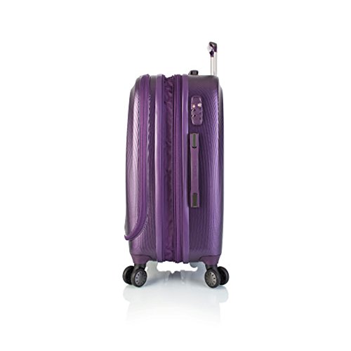 Equipaje, Maletas y Bolsas de Viaje - Premium Designer Maleta Rígida Set 3 Piezas - Heys Crown Smart Gateway Viola Equipaje de Mano + Trolley con 4 Ruedas Media + Trolley con 4 Ruedas Grande