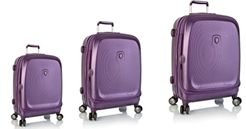 Equipaje, Maletas y Bolsas de Viaje - Premium Designer Maleta Rígida Set 3 Piezas - Heys Crown Smart Gateway Viola Equipaje de Mano + Trolley con 4 Ruedas Media + Trolley con 4 Ruedas Grande