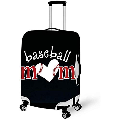 Equipaje Protector de Maleta Equipaje, Impreso en 3D Béisbol Love Mom Anti-arañazos Estiramiento Estuche de Viaje Estuche para Maletas Cubierta de Equipaje M