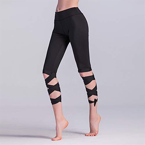 ERCZYO Las Nuevas envolventes Pantalones de Yoga Pantalones de Fitness Bailar Ballet Polainas Vendaje (Color : Green, Size : L)