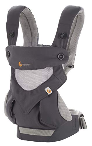 Ergobaby BC360PBLKGRY Mochila Portabebé Ergonómica Verano Transpirable 360 Cool Air Mesh Gris (Carbon), Talla única