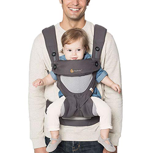 Ergobaby BC360PBLKGRY Mochila Portabebé Ergonómica Verano Transpirable 360 Cool Air Mesh Gris (Carbon), Talla única Ergobaby BC360PBLKGRY Mochila Portabebé Ergonómica Verano Transpirable 360 Cool Air Mesh Gris (Carbon), Talla única