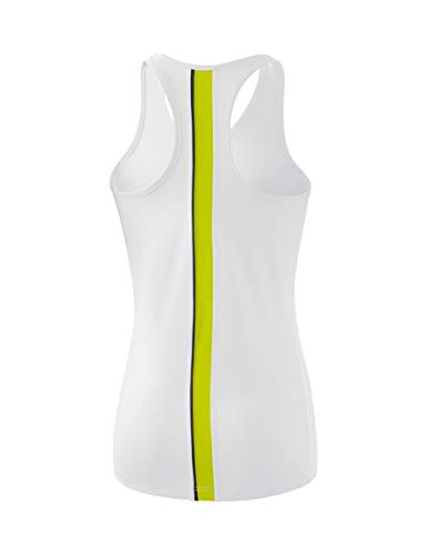 erima Camiseta de Tirantes para Mujer Squad, Color Blanco, Gris y Verde Bio, Talla 44