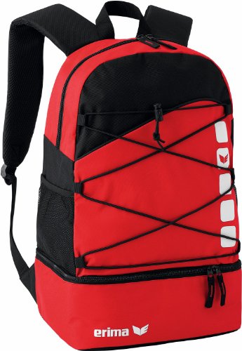 Erima GmbH 723341 Mochila Multifunción con Compartimento Inferior, Rojo/Negro, 1