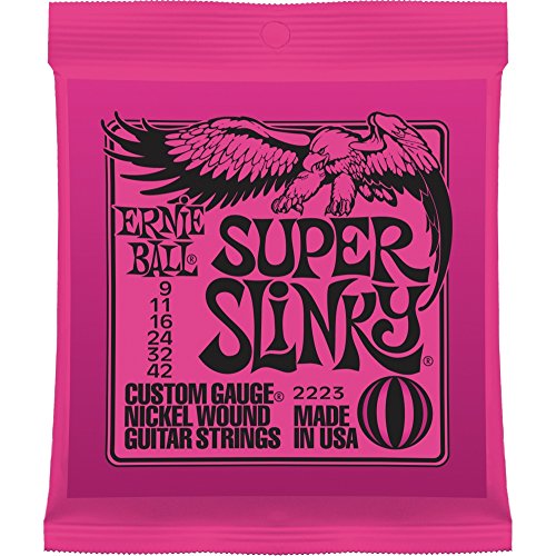 Ernie Ball 2223 x 3 9 – 42 Super Slinky cuerdas para guitarra eléctrica (Pack de 3)