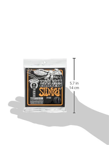 Ernie Ball Hybrid Slinky Coated Titanium RPS Cuerdas para guitarra eléctrica - calibre 9-46 Ernie Ball Hybrid Slinky Coated Titanium RPS Cuerdas para guitarra eléctrica - calibre 9-46