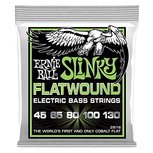 Ernie Ball Regular Slinky Cuerdas de bajos eléctricos planas de 5 cuerdas - 45-130 Calibre