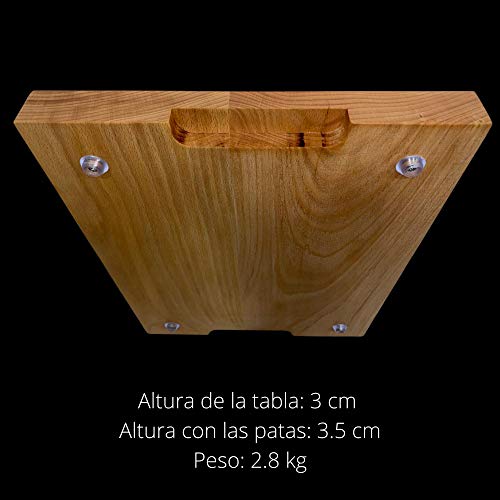 Erreke - Tabla de Cortar, Madera de Haya, 40x30x3 cm, Antideslizante, Segura y Solida. Tabla de Cocina para Servir o Picar.