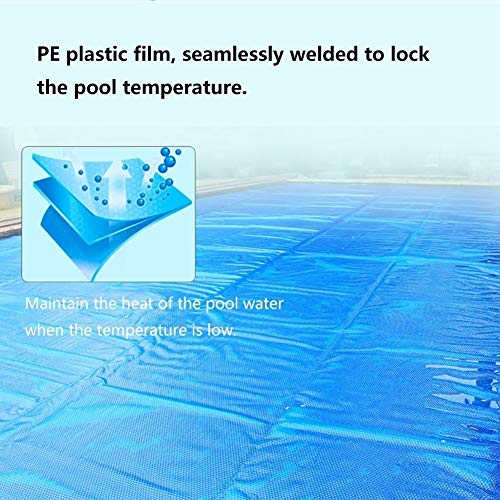 Erru Cubierta para Piscina Azul Manta Solar Térmica con Ojales, 400um Cubierta de Invierno de Piscina de Tierra para Jardín al Aire Libre Trabajo Pesado y Antipolvo (Size : 5.2×8.5ft/1.6×2.6m)