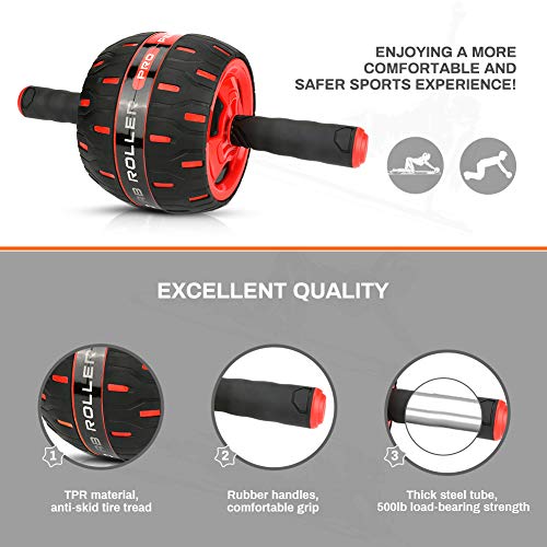 Ertisa AB Roller Set, 2-en-1 Cuerda Saltar + AB Abdominal Exercise Roller, Rodillo Abdominal Grande Abdominal Trainer AB Wheel Aparato de Entrenamiento y Ayuda para Bajar de Peso Ertisa AB Roller Set, 2-en-1 Cuerda Saltar + AB Abdominal Exercise Roller, Rodillo Abdominal Grande Abdominal Trainer AB Wheel Aparato de Entrenamiento y Ayuda para Bajar de Peso