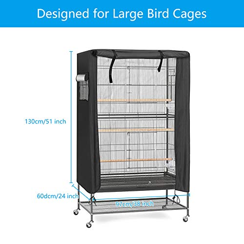 Ertisa Funda para jaula de pájaros, 97 x 60 x 130 cm Cubierta para Jaula de pájaros, impermeable y transpirable, Duradera, Resistente al Viento, a Prueba de Polvo, para Jaula de pájaros