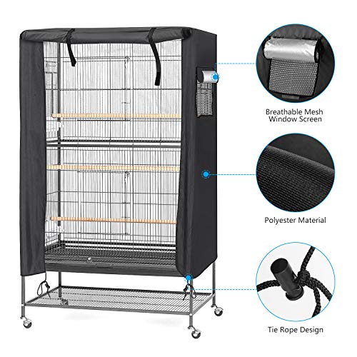 Ertisa Funda para jaula de pájaros, 97 x 60 x 130 cm Cubierta para Jaula de pájaros, impermeable y transpirable, Duradera, Resistente al Viento, a Prueba de Polvo, para Jaula de pájaros