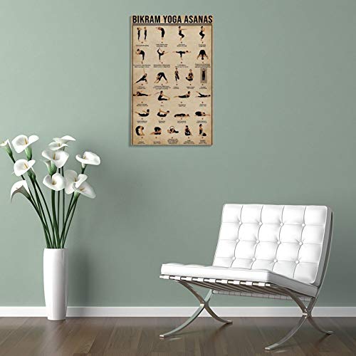 ERTYG Póster retro de yoga Bikram Yoga Asanas Póster decorativo Cuadro Cuadro Cuadro Arte de pared Arte de Sala de Estar Póster de Dormitorio Pintura 40 x 60 cm ERTYG Póster retro de yoga Bikram Yoga Asanas Póster decorativo Cuadro Cuadro Cuadro Arte de pared Arte de Sala de Estar Póster de Dormitorio Pintura 40 x 60 cm
