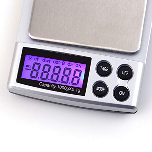 Escala del peso de Blance de la exhibición del LCD de la escala de la joyería del acero inoxidable 1KG / 0.1G