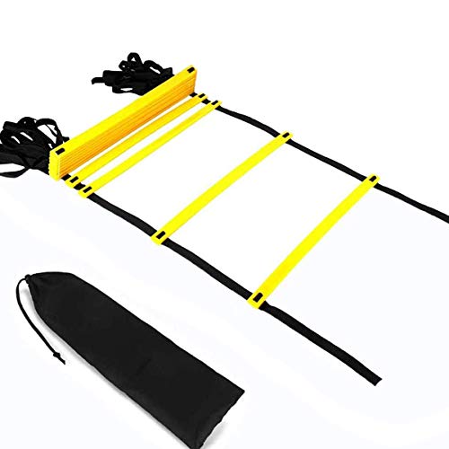 Escalera de Coordinación de 6m 12 peldaños con bolsa y clavijas,Escalera de agilidad Escalera de velocidad,Ajustables Escalera de Entrenamiento Duraderas para Fútbol, Fitness, Deportes, Balonmano Escalera de Coordinación de 6m 12 peldaños con bolsa y clavijas,Escalera de agilidad Escalera de velocidad,Ajustables Escalera de Entrenamiento Duraderas para Fútbol, Fitness, Deportes, Balonmano