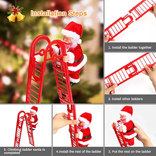 Escalera eléctrica de Escalada de Papá Noel Achort Juguete eléctrico de la Que Sube de Papá Noel,Campanas Musicales eléctricas Escalera de Escalada Juguete de Papá Noel Juguete de Adorno de estatuilla Escalera eléctrica de Escalada de Papá Noel Achort Juguete eléctrico de la Que Sube de Papá Noel,Campanas Musicales eléctricas Escalera de Escalada Juguete de Papá Noel Juguete de Adorno de estatuilla