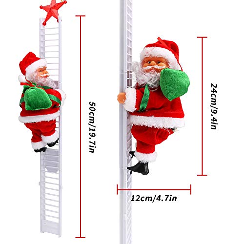 Escalera eléctrica de Escalada de Papá Noel Achort Juguete eléctrico de la Que Sube de Papá Noel,Campanas Musicales eléctricas Escalera de Escalada Juguete de Papá Noel Juguete de Adorno de estatuilla