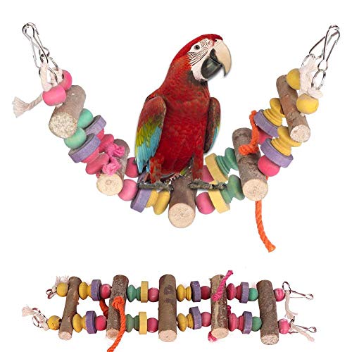 Escalera para loros de juguete, jaula para puentes colgantes coloridos colgantes para cócteles Conure Budgie Pappagallo en pies rectificados, 10 x 45 cm