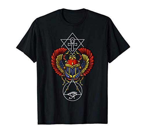 Escarabajo Ankh Símbolo Geometría Sagrada Ojo de Horus Camiseta