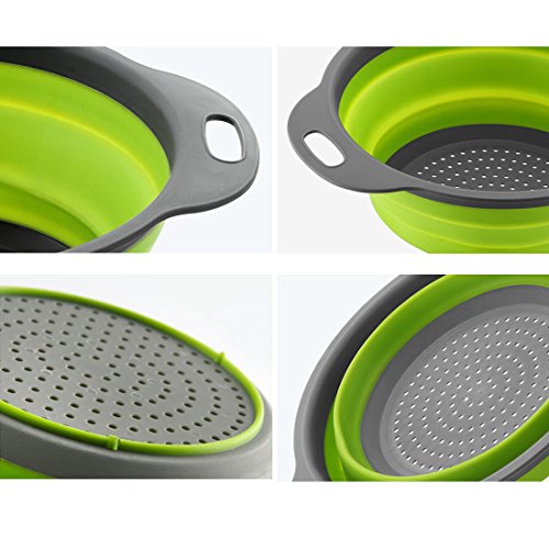 Escurridor de cocina plegable, de silicona, silicona, Verde, Large Escurridor de cocina plegable, de silicona, silicona, Verde, Large