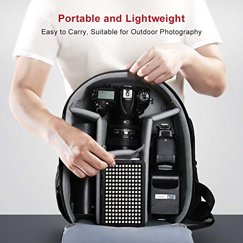 ESDDI - Luz LED fotográfica, luz de vídeo, 176 LED Regulables superluminosos 3200-5600 K, 5 filtros de Color, CRI 95+, batería con Cargador incluida, para cámaras DSLR ESDDI - Luz LED fotográfica, luz de vídeo, 176 LED Regulables superluminosos 3200-5600 K, 5 filtros de Color, CRI 95+, batería con Cargador incluida, para cámaras DSLR
