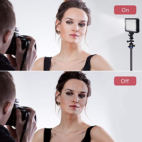 ESDDI - Luz LED fotográfica, luz de vídeo, 176 LED Regulables superluminosos 3200-5600 K, 5 filtros de Color, CRI 95+, batería con Cargador incluida, para cámaras DSLR ESDDI - Luz LED fotográfica, luz de vídeo, 176 LED Regulables superluminosos 3200-5600 K, 5 filtros de Color, CRI 95+, batería con Cargador incluida, para cámaras DSLR