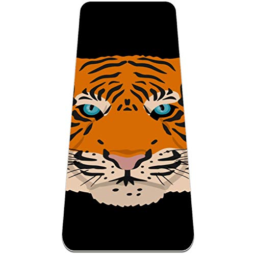 Eslifey Angry Tiger - Esterilla de yoga gruesa antideslizante para mujeres y niñas (182,8 x 60,9 cm, 0,6 cm de grosor)