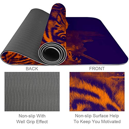 Eslifey Trippy Tiger - Esterilla de yoga gruesa antideslizante para mujeres y niñas (72 x 24 pulgadas, 1/4 pulgadas de grosor) Eslifey Trippy Tiger - Esterilla de yoga gruesa antideslizante para mujeres y niñas (72 x 24 pulgadas, 1/4 pulgadas de grosor)