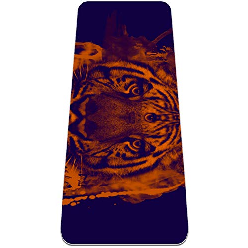 Eslifey Trippy Tiger - Esterilla de yoga gruesa antideslizante para mujeres y niñas (72 x 24 pulgadas, 1/4 pulgadas de grosor)