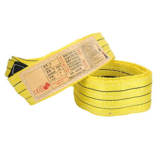 Eslinga de elevación, correa de elevación de 3 metros x 75 mm, eslinga de cinta de 30 toneladas amarilla Eslinga de elevación, correa de elevación de 3 metros x 75 mm, eslinga de cinta de 30 toneladas amarilla