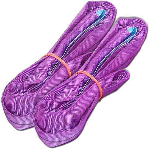 Eslingas redondas profesionales de 1 m y 1 t, cinta de elevación, ENorm1492-2, moradas (juego de 2 unidades) Eslingas redondas profesionales de 1 m y 1 t, cinta de elevación, ENorm1492-2, moradas (juego de 2 unidades)