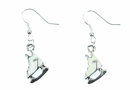 esmaltado patines pendientes Miniblings patinaje artístico princesa de hielo blanco esmaltado patines pendientes Miniblings patinaje artístico princesa de hielo blanco