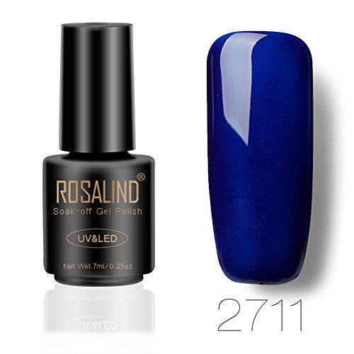 Esmalte de uñas de gel de ROSALIND, para secar con UV o LED, manicura y pedicura, 7 ml, azul 2