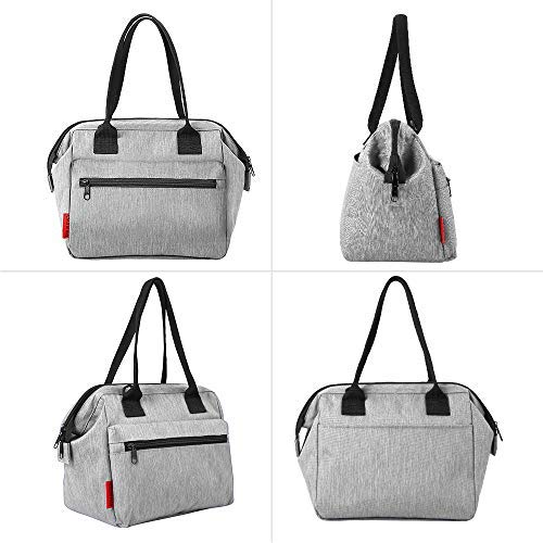 esonmus Bolsa de Almuerzo con Aislamiento a Prueba de Fugas Portátil Bolsa de Asa de Alimentos con Correa de Hombro Desmontable (Gris) esonmus Bolsa de Almuerzo con Aislamiento a Prueba de Fugas Portátil Bolsa de Asa de Alimentos con Correa de Hombro Desmontable (Gris)
