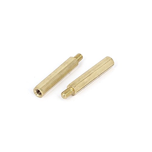 Espaciadores de aislador hexagonal de latón Sourcingmap® con rosca hembra/macho de M4 de 30+6 mm, 25 unidades Espaciadores de aislador hexagonal de latón Sourcingmap® con rosca hembra/macho de M4 de 30+6 mm, 25 unidades