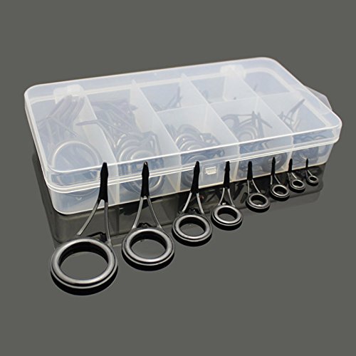 Espeedy Guía de la caña de pescar,75 Unids / set Caña de pescar Guía Kit de Reparación de Punta Anillos Ojos Conjuntos de Ojos de Reparación de Acero Inoxidable