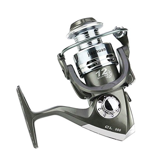 Espeedy Spinning Carrete de Pesca,12BB Ball Bearing 5.5: 1 Ratio Rubber Handle Fishing Reels Serie CL Metal Spinning Wheel Accessories