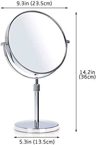 Espejo Espejo De Maquillaje 3 Aumentos De Doble Cara De 8 Pulgadas Cromo Redondo Giratorio De Alta Definición De Escritorio Ajustable Espejo De Baño (Tamaño: 10 Veces), Tamaño: 10 Veces Espejo de maqu