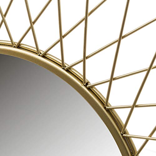 Espejo Flor Dorado de Metal de Ø 56 cm - LOLAhome Espejo Flor Dorado de Metal de Ø 56 cm - LOLAhome