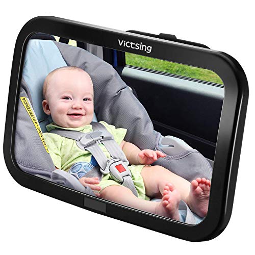 Espejo Retrovisor Coche de VicTsing para Vigilar al Bebé en el Coche, 360° Ajustable Irrompible Interior Espejo Coche Bebé, para Los Asientos de Niños Orientados Hacia Atrás,100% Inastillable