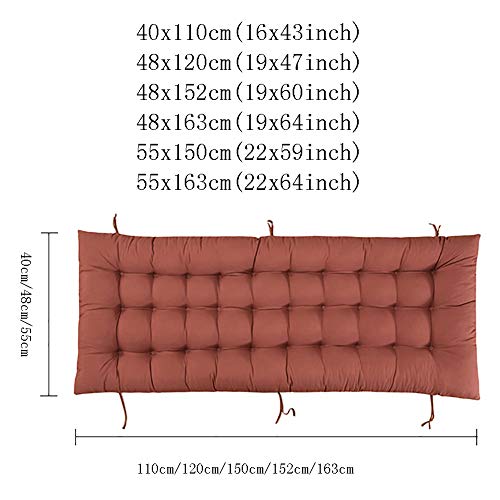 Espesar Cojín De Silla Mecedora No-resbalón Plegable Una-cojín De Silla De Pieza (Silla No Está Incluida) Cojín De Silla Relajante Para Al Aire Libre Jardín Banco-Cian tibetano 55x150cm(22x59inch)