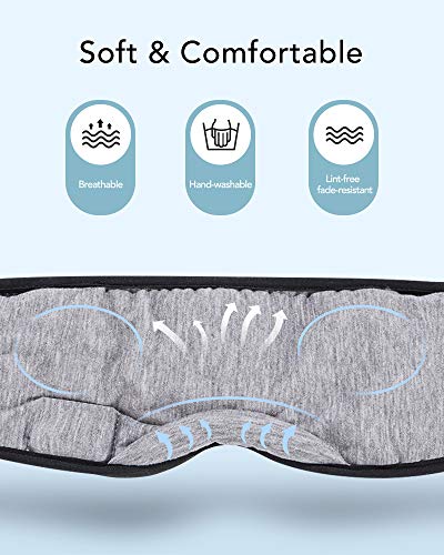 ESR Antifaz para Dormir con Auriculares Bluetooth 5.0, 3D Máscara de Ojos con Altavoces Estéreo Ultrafinos HD, Diadema Lavable y Ajustable, para Deportes, Sueño, Siesta, Yoga y Viajes Aéreos, Gris ESR Antifaz para Dormir con Auriculares Bluetooth 5.0, 3D Máscara de Ojos con Altavoces Estéreo Ultrafinos HD, Diadema Lavable y Ajustable, para Deportes, Sueño, Siesta, Yoga y Viajes Aéreos, Gris
