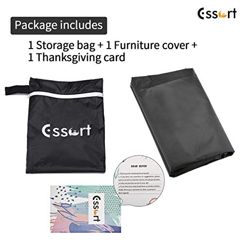 Essort Fundas para muebles de Jardin, Tamaño Grande 315x160x74cm Fundas impermeables para Muebles, Funda rectangular de poliester negro para Mesa y Silla para Patio Essort Fundas para muebles de Jardin, Tamaño Grande 315x160x74cm Fundas impermeables para Muebles, Funda rectangular de poliester negro para Mesa y Silla para Patio