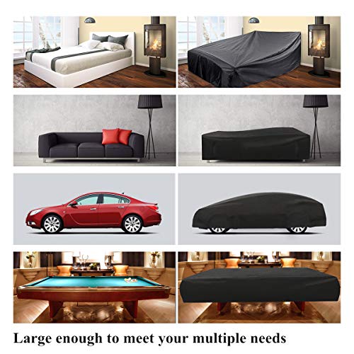 Essort Fundas para muebles de Jardin, Tamaño Grande 315x160x74cm Fundas impermeables para Muebles, Funda rectangular de poliester negro para Mesa y Silla para Patio Essort Fundas para muebles de Jardin, Tamaño Grande 315x160x74cm Fundas impermeables para Muebles, Funda rectangular de poliester negro para Mesa y Silla para Patio