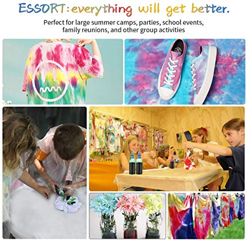 Essort Tie Dye Kit Tie Dye Set Rainbow Colors DIY Tie-Dye One-Step Ropa Calcetines Sombreros Zapatos Regalo para Niños 5 Colores