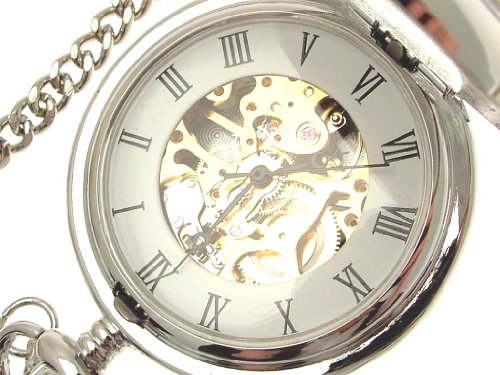 Estaño sólido - Reloj de Bolsillo Mecánico Esqueleto frontada de diseño de la Pluma 16 de país de Gales del Príncipe