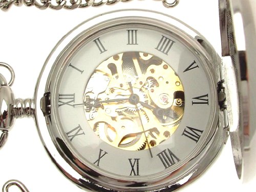 Estaño sólido - Reloj de Bolsillo Mecánico Esqueleto frontada de diseño de la Pluma 16 de país de Gales del Príncipe