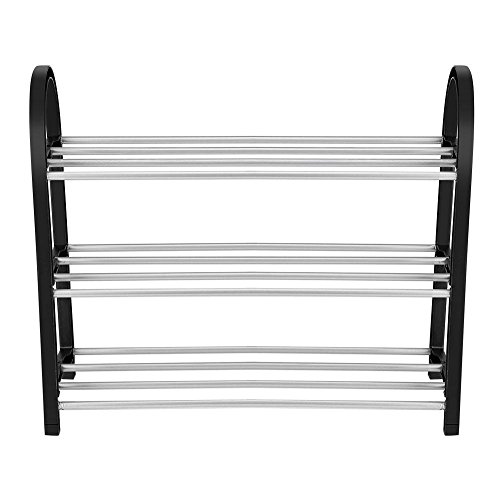 Estante del Zapato, plástico + Estante del Zapato del Metal de Aluminio Organizador Estante de Almacenamiento casero de los Zapatos Bricolaje(3 Niveles) Estante del Zapato, plástico + Estante del Zapato del Metal de Aluminio Organizador Estante de Almacenamiento casero de los Zapatos Bricolaje(3 Niveles)