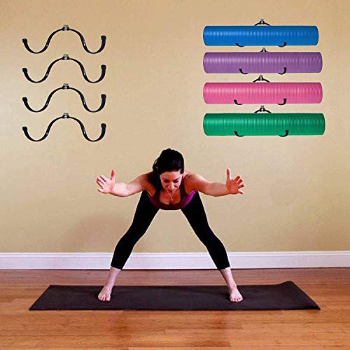 estante multiusos para rodillos de espuma, esterilla de yoga, esterilla de ejercicio, organizador de toallas de baño, soporte para tu clase de fitness o baño en casa, hasta 9 kg – (4 unidades)